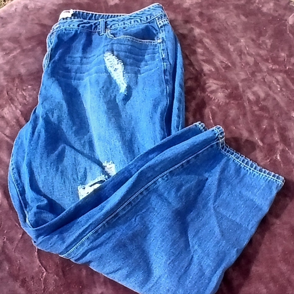 JustFab 24 W Distressed Mid/High Rise Jeans